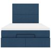 vidaXL Struttura Letto Pouf con Materasso Blu 120x200 cm in Tessuto