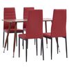 vidaXL Set da Pranzo 5 pz in Similpelle Rosso Bord&ograve;