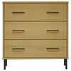 vidaXL Credenza 3 Cassetti Marrone 77x40x79,5 cm Legno Massello OSLO