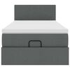 vidaXL Pouf Letto con Materasso Grigio Scuro 90x200 cm in Tessuto