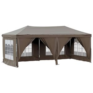 vidaXL Tenda per Feste Pieghevole con Pareti Laterali Tortora 3x6 m