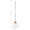 vidaXL Lampadario Industriale Bianco Ferro e Legno Massello 46 cm E27
