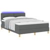 vidaXL Letto a Sorgente LED con led Grigio scuro 160 x 200 cm Tessuto