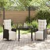 vidaXL Set da Pranzo per Giardino con cuscino 3 pcs Marrone polyrattan