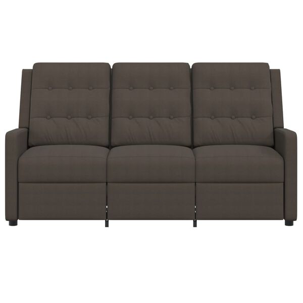 vidaXL Divano Massaggiante Reclinabile a 3 Posti Marrone Tessuto