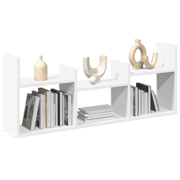 vidaXL Mobile a Parete 100x18x40 cm Bianco in Legno Multistrato
