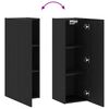 vidaXL Mobile TV da Parete 2 pcs Rovere Nero 30,5 x 30 x 90 cm
