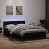 vidaXL Letto a Molle con Materasso e LED Nero 140x220 cm in Velluto
