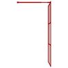vidaXL Parete per Doccia Walk-in Vetro Trasparente ESG 80x195 cm Rossa