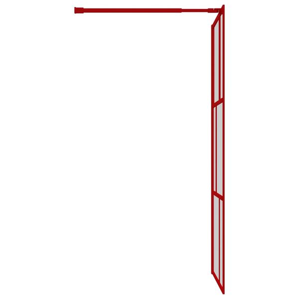 vidaXL Parete per Doccia Walk-in Vetro Trasparente ESG 80x195 cm Rossa