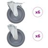 vidaXL Ruote Girevoli con Foro per Bullone 12 pz 125 mm