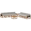 vidaXL Set di divani da esterno 9 pcs Naturale e Grigio chiaro
