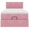 vidaXL Struttura Letto Pouf con Materasso Rosa 90x200 cm in Velluto