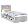 vidaXL Struttura del letto con cassetto Grigio cemento 90 x 190 cm