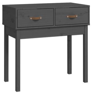 vidaXL Tavolo Consolle Grigio 76,5x40x75 cm in Legno Massello di Pino
