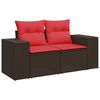 vidaXL Set Divani Giardino 7 pz con Cuscini Marrone Polyrattan