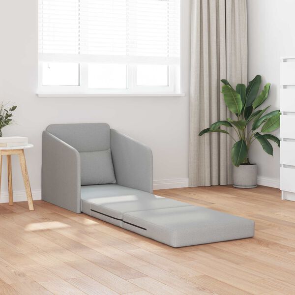 vidaXL Divano letto 60cm Grigio Nuvola Tessuto