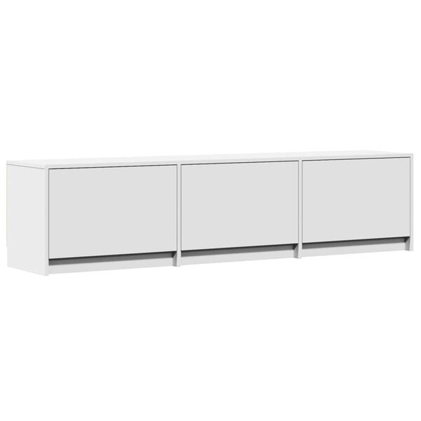 vidaXL Mobile TV con led Bianco 165 x 34 x 40 cm Legno multistrato