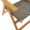 vidaXL Sedie Giardino Reclinabili 6pz Grigie Polyrattan Legno Massello