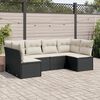 vidaXL Set Divano da Giardino 6 pz con Cuscini Nero in Polyrattan
