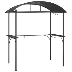 vidaXL Gazebo Barbecue Ripiani Laterali Antracite 220x115x230 Acciaio