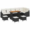 vidaXL Set Divano da Giardino 10 pz Nero polyrattan