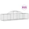 vidaXL Cesti Gabbioni ad Arco 15 pz 200x50x40/60 cm Ferro Zincato