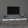 vidaXL Mobile Porta TV con Luci LED Grigio Sonoma 240x35x40 cm