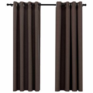 vidaXL Tende Oscuranti Effetto Lino con Occhielli 2 pz Talpa 140x175cm