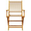 vidaXL Set da Bistrot 3pz Beige in Polipropilene e Legno Massello