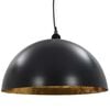 vidaXL Lampadari 2 pz Nero e Oro Semi-Sferici 50 cm E27