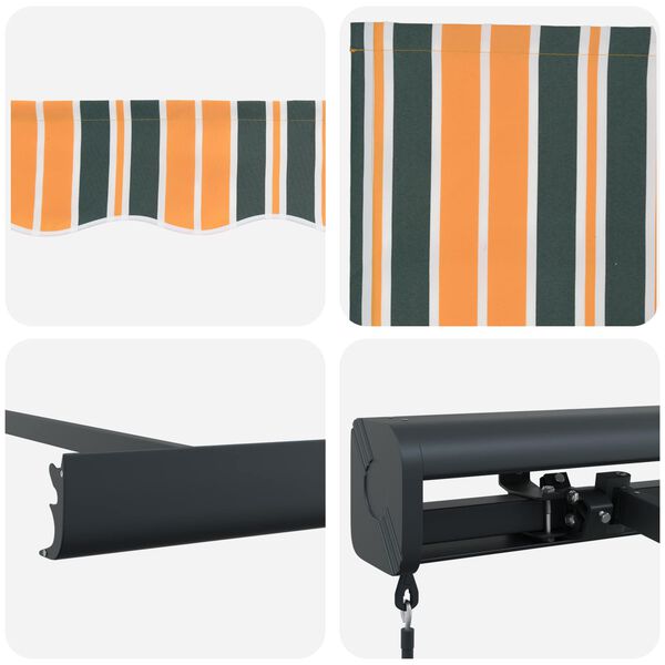 vidaXL Tenda Retrattile Multicolore 350 x 250 cm Tessuto e Metallo