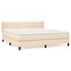 vidaXL Giroletto a Molle con Materasso Crema 160x200 cm in Tessuto