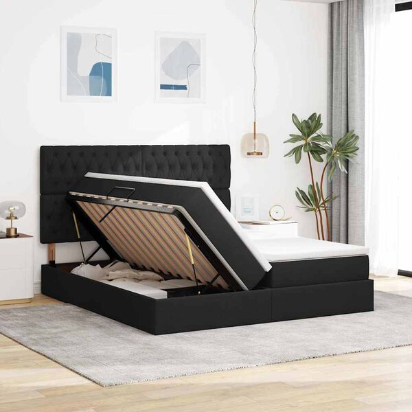 vidaXL Letto con Contenitore Nero 180 x 200 cm Pelle Sintetica