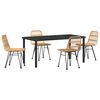 vidaXL Set da Pranzo per Giardino 5 pcs Marrone