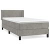 vidaXL Giroletto a Molle con Materasso Grigio Chiaro 100x200cm Velluto