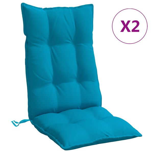 vidaXL Cuscini Sedia con Schienale Alto 2 pz Blu Chiaro Tessuto Oxford