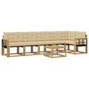 vidaXL Set di divani da esterno 7 pz Bianco e Beige