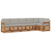 vidaXL Set di divani da esterno 6 pz Grigio Naturale e Chiaro