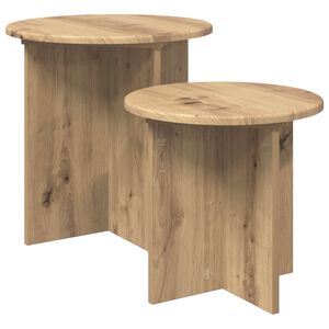vidaXL Set tavolini 2 pcs Rovere Artigianale Legno ingegnerizzato