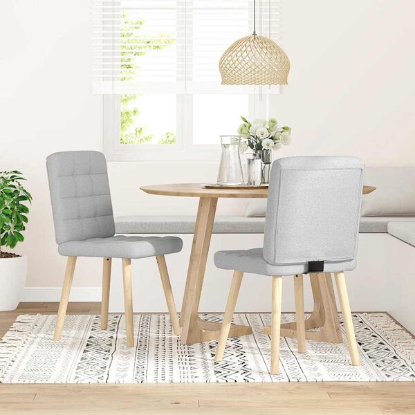 vidaXL Sedie da Pranzo 2 pz Grigio Nuvola in Tessuto