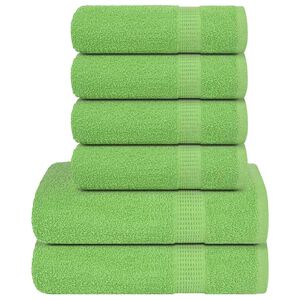 vidaXL Set di asciugamani 6 pezzi FROGN Verde mela 360 g/m&sup2;