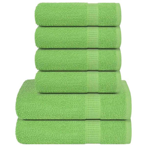 vidaXL Set di asciugamani 6 pezzi FROGN Verde mela 360 g/m²