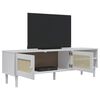 vidaXL Mobile TV SENJA Aspetto Rattan Bianco 158x40x49 Massello Pino