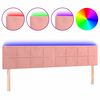 vidaXL Testiera a LED Rosa 180x5x78/88 cm in Velluto