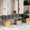 vidaXL Set Divani da Giardino 11 pz con Cuscini in Polyrattan Grigio