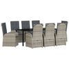 vidaXL Set da Pranzo per Giardino con cuscino 9 pcs Grigio polyrattan