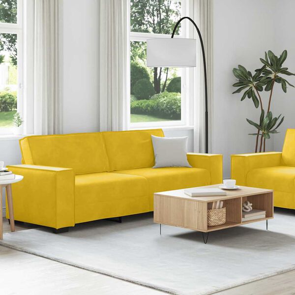 vidaXL Set di Divani 2 pz con Cuscini giallo in Velluto