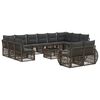 vidaXL Set Divano da Giardino 13 pz Grigio e Grigio Scuro polyrattan