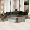 vidaXL Set Divani da Giardino 12 pz con Cuscini Grigio in Polyrattan
